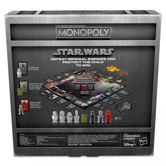 Star Wars Monopoly Board Game - The Mandalorian Theme with Retro Figure - Picture 8 of 11
